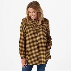 QVC Joan Rivers Mini Buffalo Check Swing Flannel w/ pockets. 3x NWOT Never Worn